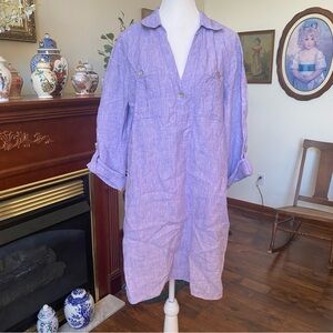 Soft Surroundings • Lavender 100% Linen Tunic Dress • Size M